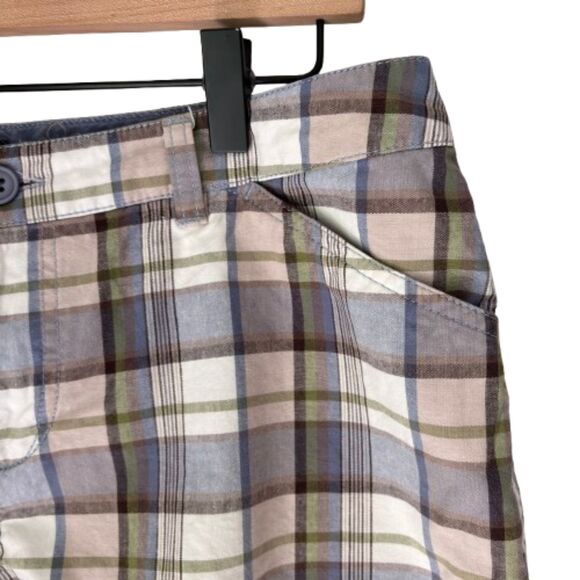 Sonoma Life & Style Flat Front Cotton Stretch Plaid Short Woman's Size 10 - Picture 3 of 4